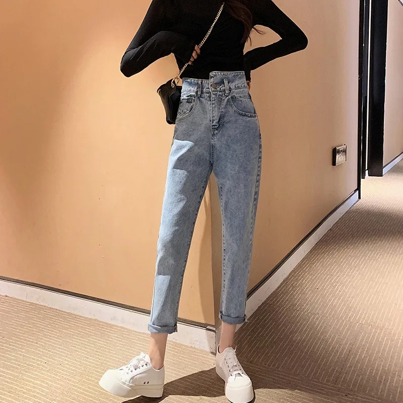 Women Spring Summer High Waist Stretch Harem Jeans Pants Irregular Waist Slim Fit Straight Ankle-length Denim Jeans
Women Spring Summer High Waist Stretch Harem Jeans Pants Irregular Waist Slim Fit Straight Ankle-length Denim Jeans