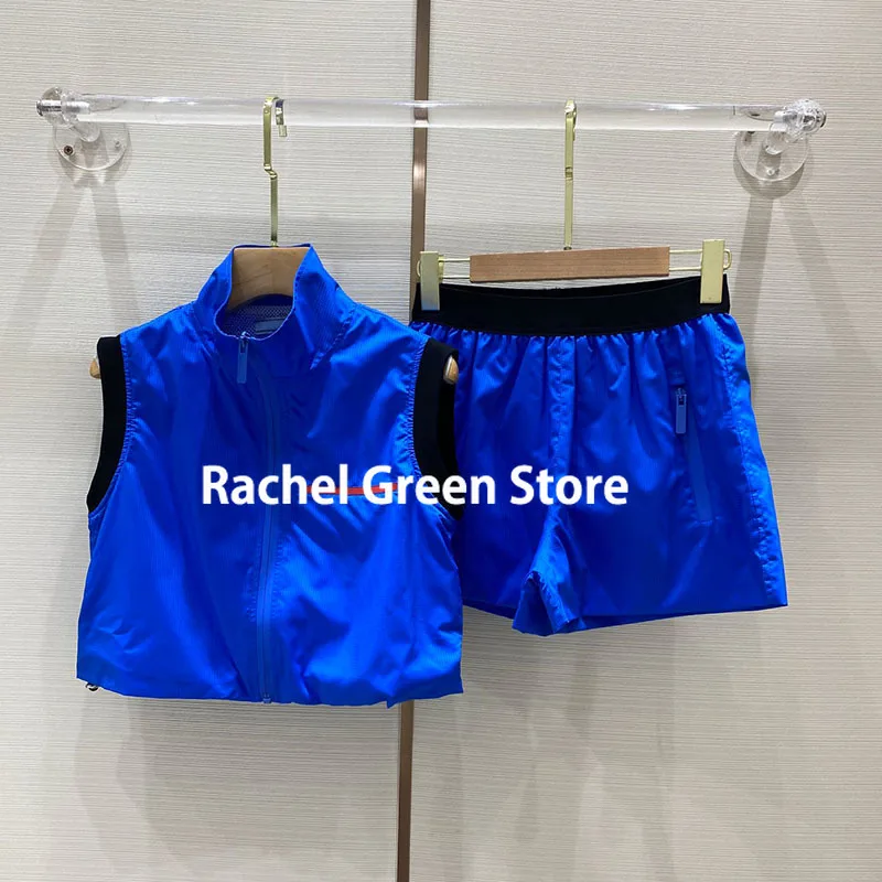 2021 Two Pieces Set Women High-End Fashion Red Label Rubber Zipper Vest Elastic Waist Shorts with Mesh Lining branded clothes
2021 Two Pieces Set Women High-End Fashion Red Label Rubber Zipper Vest Elastic Waist Shorts with Mesh Lining branded clothes