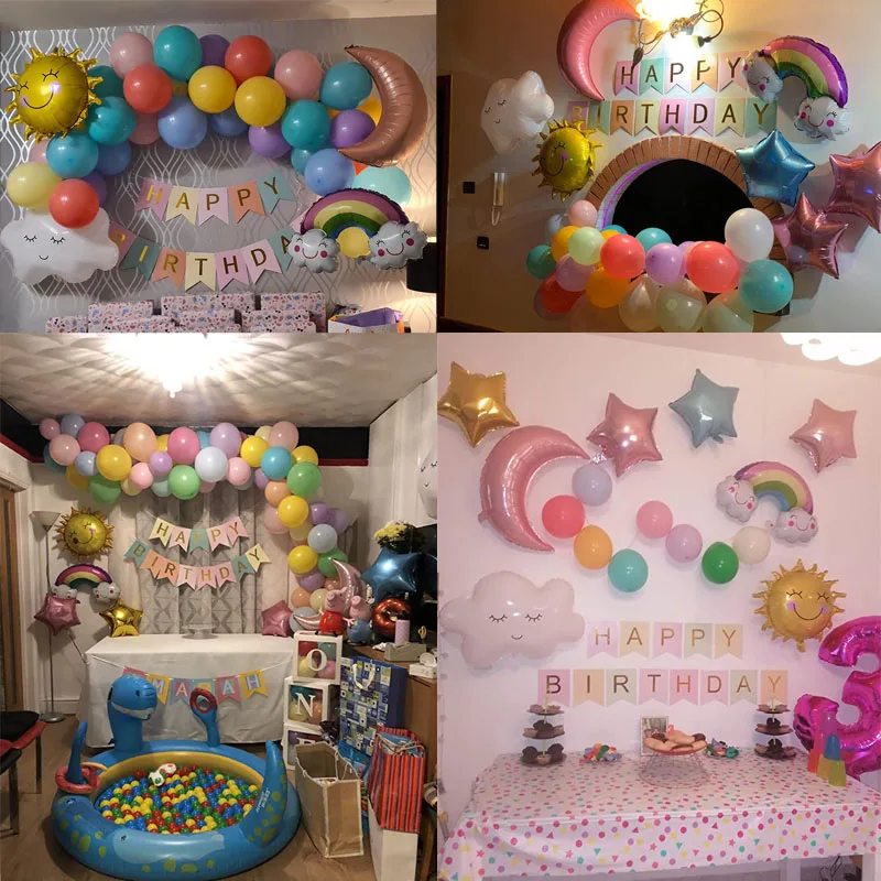 53Pcs/Set Sky Theme Rainbow Decoration For Kids Party Star Clouds Moon Sun Foil Balloon Gender Reveal Birthday Decoration Girl
53Pcs/Set Sky Theme Rainbow Decoration For Kids Party Star Clouds Moon Sun Foil Balloon Gender Reveal Birthday Decoration Girl