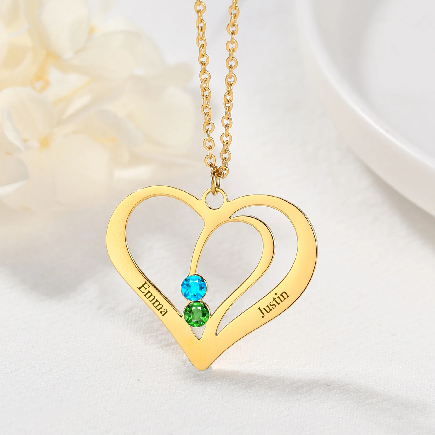 Personalized Engraved Name Heart Necklace Pendants Custom Birthstone Heart Shape Pendants Engrave Name Necklaces For Women Gift
Personalized Engraved Name Heart Necklace Pendants Custom Birthstone Heart Shape Pendants Engrave Name Necklaces For Women Gift