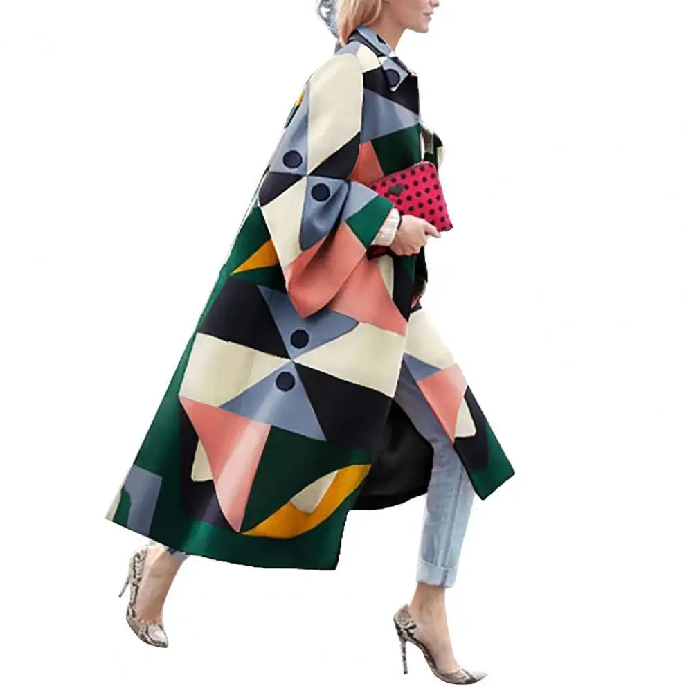 Women Coat Fashion Overcoat Geometric Pattern Lapel Design Long Length Spring Coat for Outdoor Women's Clothing 2021
Women Coat Fashion Overcoat Geometric Pattern Lapel Design Long Length Spring Coat for Outdoor Women's Clothing 2021