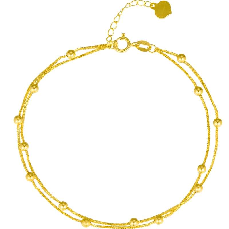 Sinya Au750 18k Solid Gold Bracelet Anklet with 2.5mm gold beads for women girls Mom length 15cm+3cm Hot sale
Sinya Au750 18k Solid Gold Bracelet Anklet with 2.5mm gold beads for women girls Mom length 15cm+3cm Hot sale