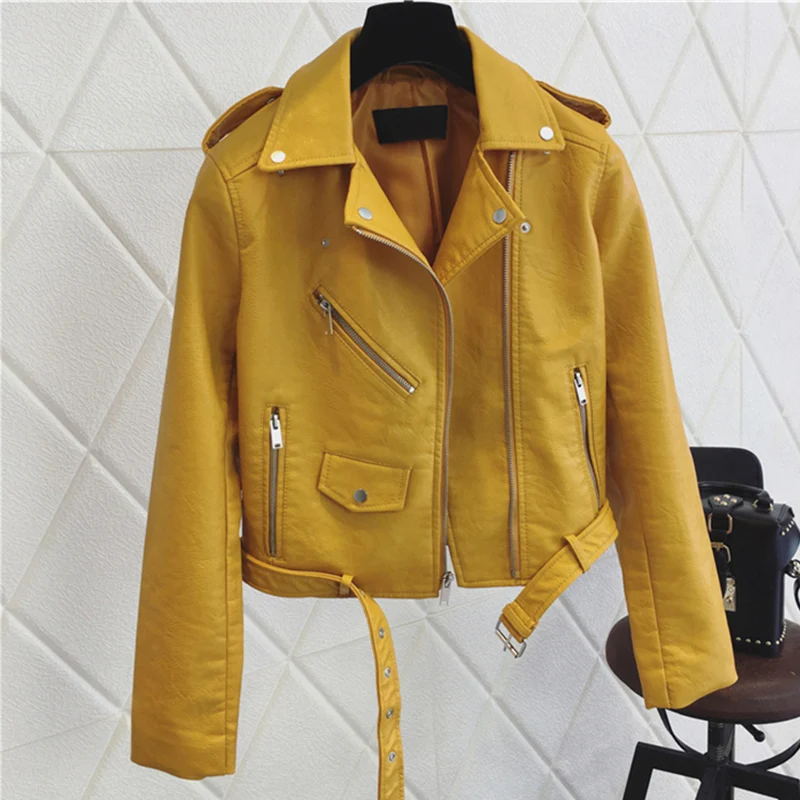 Ailegogo New Autumn Women Classic Pu Faux Leather Short Jacket with Belt Streetwear Female Black Moto Biker Coats Slim Outwear
Ailegogo New Autumn Women Classic Pu Faux Leather Short Jacket with Belt Streetwear Female Black Moto Biker Coats Slim Outwear