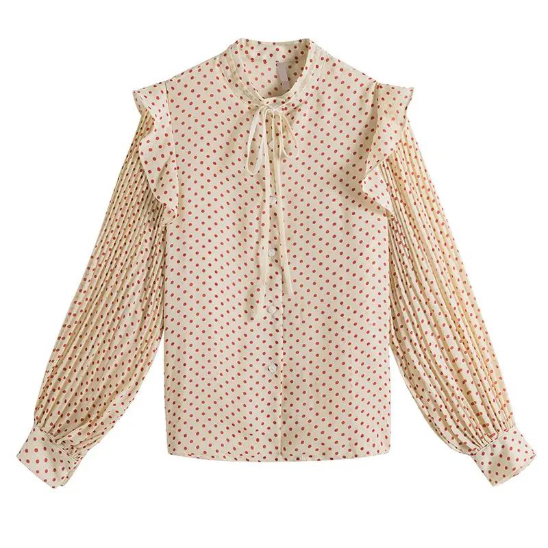 COIGARSAM Full Sleeve Shirt Womens tops New Spring Print Chiffon Polka Dot Women shirts Wave Point 5868
COIGARSAM Full Sleeve Shirt Womens tops New Spring Print Chiffon Polka Dot Women shirts Wave Point 5868