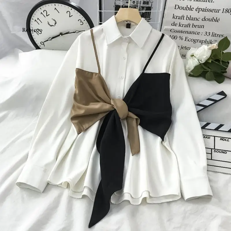Autumn Ladies Long-Sleeved Patchwork Shirt Elegant and Chic Korean Style Lapel Shirt Female Top
Autumn Ladies Long-Sleeved Patchwork Shirt Elegant and Chic Korean Style Lapel Shirt Female Top