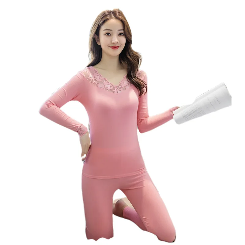 Autumn Clothing Long Trousers Pure Cotton Lycra Lady Hollow V-neck Bottoming Body Underwear Thermal Underwear Thin Women's Suit
Autumn Clothing Long Trousers Pure Cotton Lycra Lady Hollow V-neck Bottoming Body Underwear Thermal Underwear Thin Women's Suit
