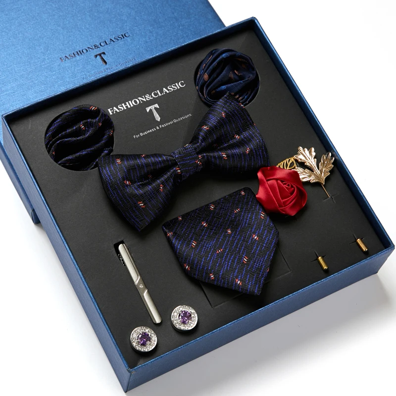 Top grade Hot sale Holiday Gift Tie Pocket Squares Cufflink Set Necktie Box Dropshipping Male Memorial Day
Top grade Hot sale Holiday Gift Tie Pocket Squares Cufflink Set Necktie Box Dropshipping Male Memorial Day