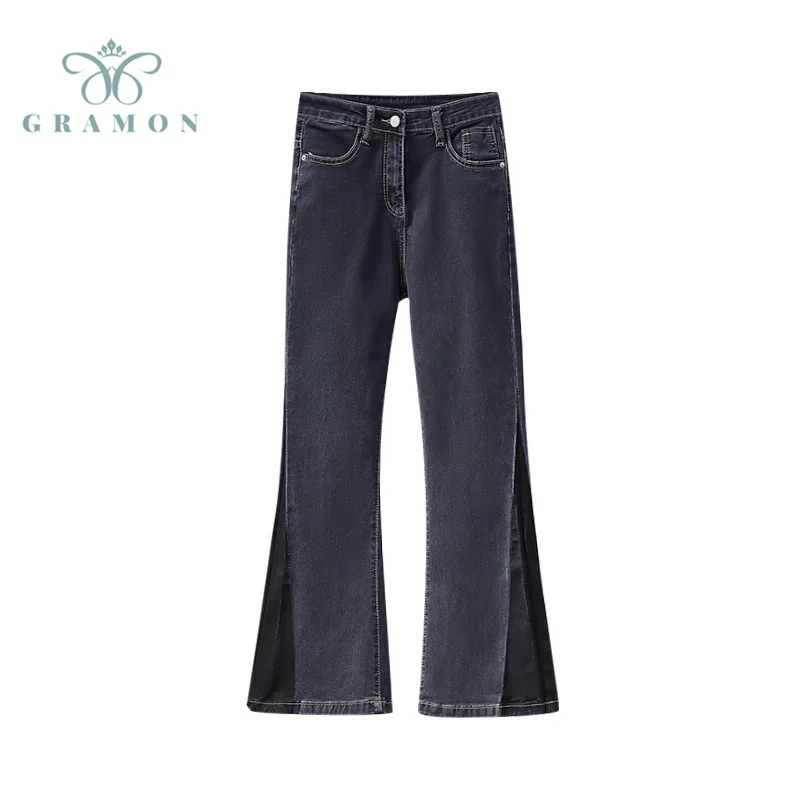 Plus Size Jeans Women Denim Flare Pants Vintage Fashion Splicing Trousers Autumn 2021 High Waist Chic Button Wide Leg Pants New
Plus Size Jeans Women Denim Flare Pants Vintage Fashion Splicing Trousers Autumn 2021 High Waist Chic Button Wide Leg Pants New