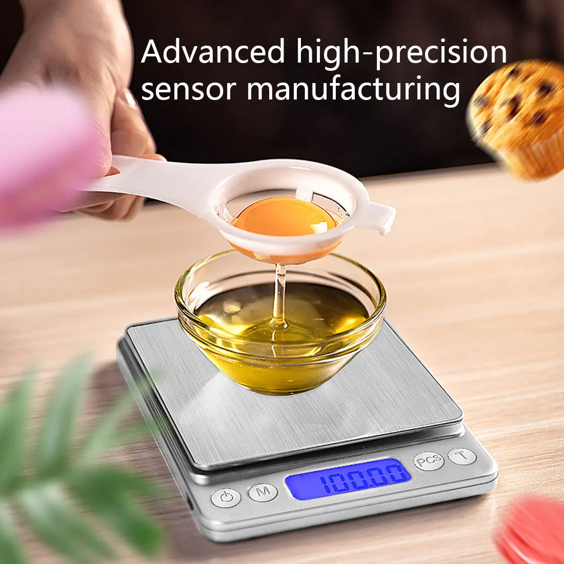 Household kitchen scale electronic food scale baking scale measuring tool stainless steel wire drawing process 3000g/0.1g
Household kitchen scale electronic food scale baking scale measuring tool stainless steel wire drawing process 3000g/0.1g