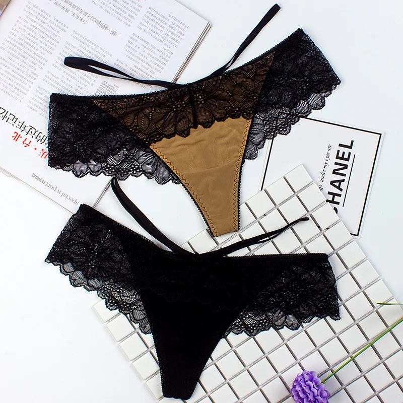 Ladies Underwear Sexy Hollow Transparent Ice Silk Briefs Lace Suspenders Low Waist Seamless Thong Panties Women's
Ladies Underwear Sexy Hollow Transparent Ice Silk Briefs Lace Suspenders Low Waist Seamless Thong Panties Women's