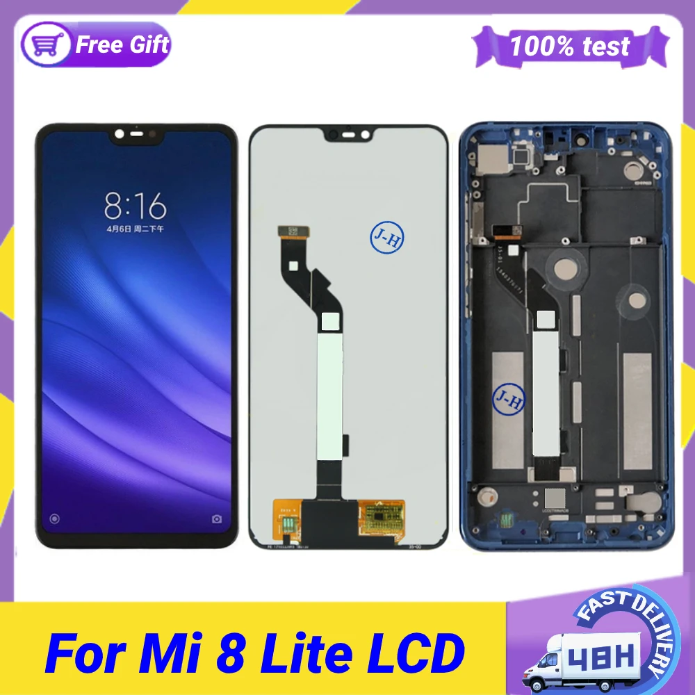 ЖК-дисплей 6,26 дюйма для Xiaomi Mi 8 Lite, ЖК-дисплей с сенсорным экраном и дигитайзером в сборе с рамкой для Xiaomi Mi8 Lite, Mi 8X 
ЖК-дисплей 6,26 дюйма для Xiaomi Mi 8 Lite, ЖК-дисплей с сенсорным экраном и дигитайзером в сборе с рамкой для Xiaomi Mi8 Lite, Mi 8X