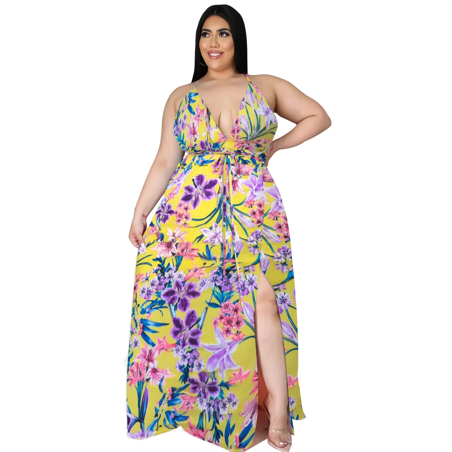 Plus Size Women Long Dress Backless V-neck Hollow Bandage Splited Maxi Dresses Sexy Sleeveless Fashion Vestidos Summer Outfits
Plus Size Women Long Dress Backless V-neck Hollow Bandage Splited Maxi Dresses Sexy Sleeveless Fashion Vestidos Summer Outfits