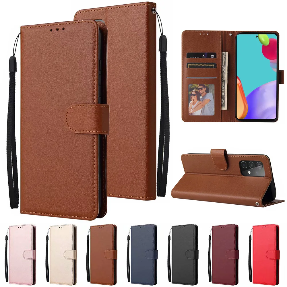 

3 card Photo frame Flip Case For Samsung A52 72 A02S M02 A32 A42 A12 PU Leather Wallet Holder cover for Galaxy M31S M51 A21S A01