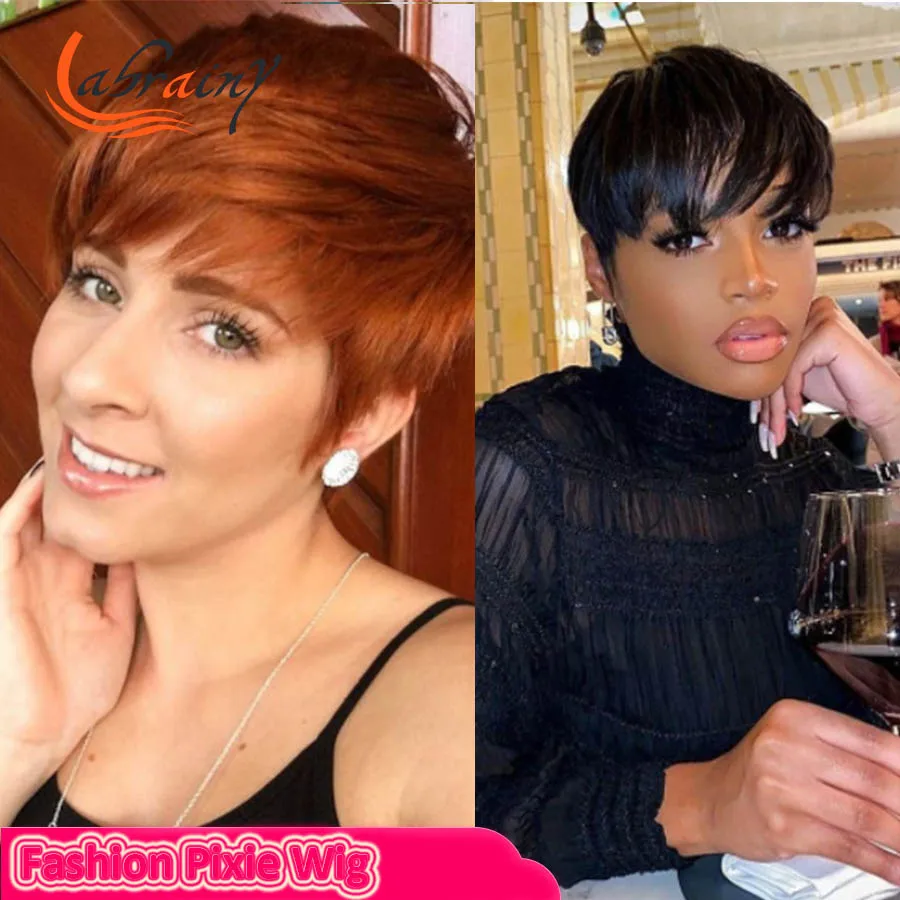 Pixie Ginger Orange Burgundy Red Natural Color Bone Straight Brazilian Human Hair No Lace Wigs Colored Full Machine Made Women
Pixie Ginger Orange Burgundy Red Natural Color Bone Straight Brazilian Human Hair No Lace Wigs Colored Full Machine Made Women