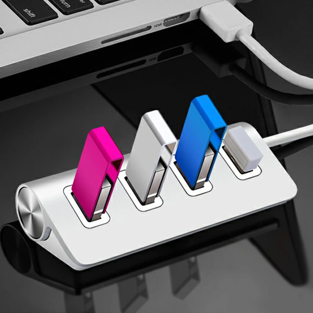 Мульти usb-хаб Usb 2 0 4 Порты и разъёмы сплиттер адаптер Мощность Интерфейс Алюминий