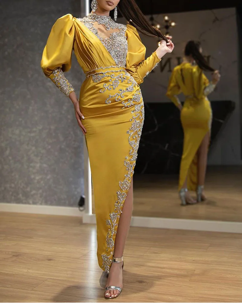 MNGRL Luxury Evening Dress One-shoulder Long Sleeves Hand-applied Diamonds Glittering 2021 New Evening Dress Party Dress
MNGRL Luxury Evening Dress One-shoulder Long Sleeves Hand-applied Diamonds Glittering 2021 New Evening Dress Party Dress