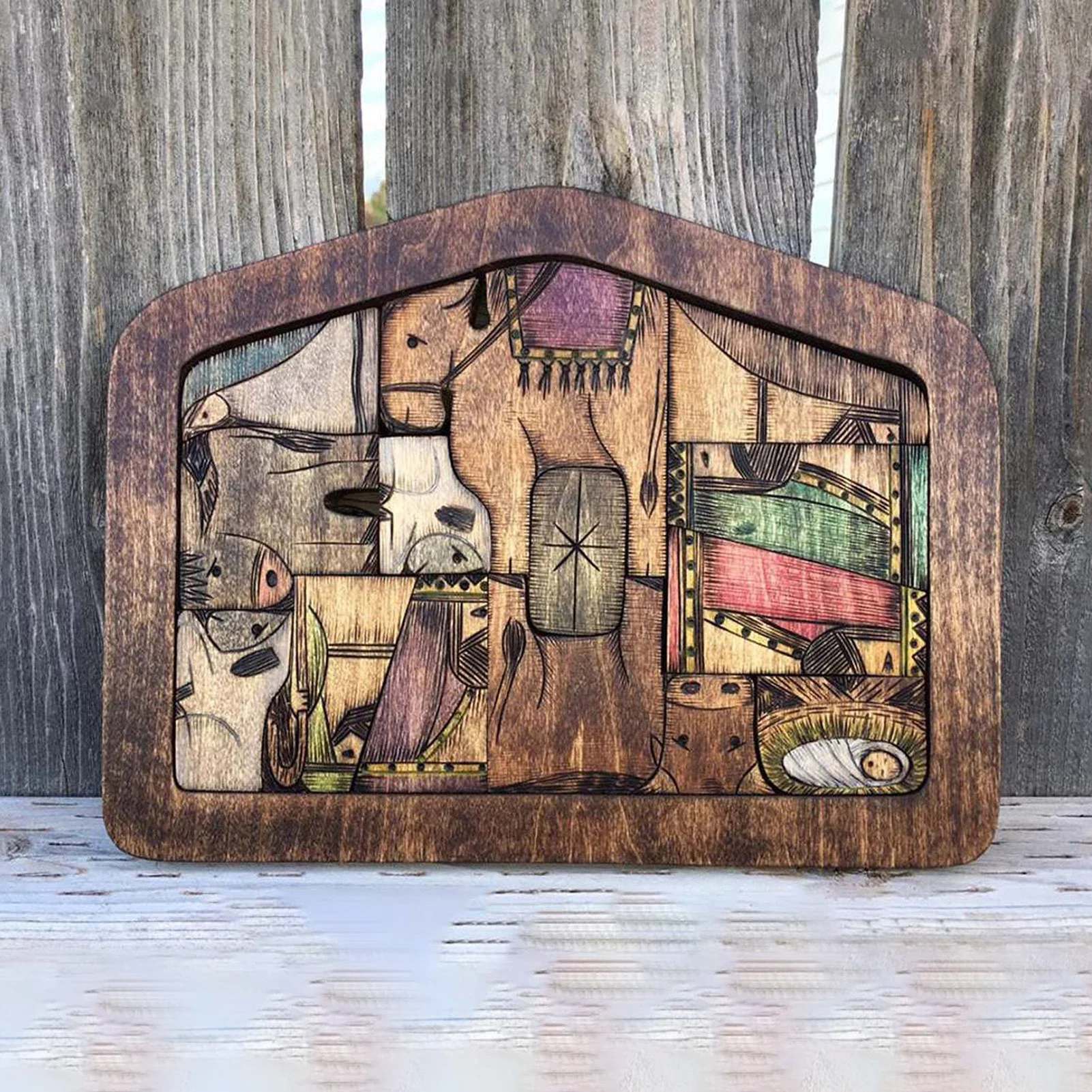 Wooden Jesus Puzzles Nativity Puzzle with Wood Burned Design Jigsaw Puzzle Game for Adults and Kids Home Decoration Accessories
Wooden Jesus Puzzles Nativity Puzzle with Wood Burned Design Jigsaw Puzzle Game for Adults and Kids Home Decoration Accessories