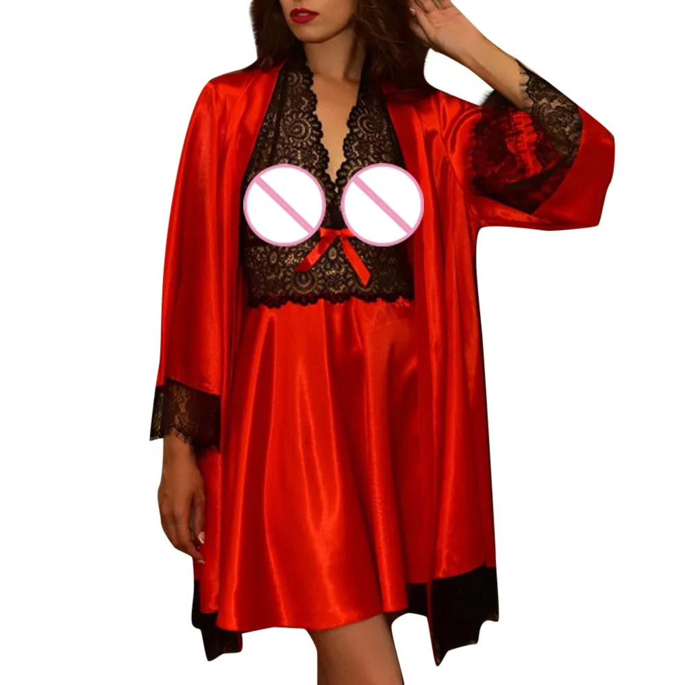 Комплект пижамный женский из 2 предметов Сексуальная атласная Женская пижама с