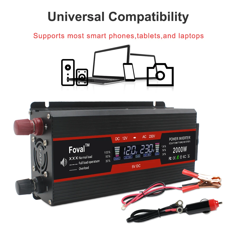 Home/car LCD display EU socket 1500W/2000W/2600W power inverter Modified Sine Wave DC 12V to AC 220V Solar 2 USB car Inverter
Home/car LCD display EU socket 1500W/2000W/2600W power inverter Modified Sine Wave DC 12V to AC 220V Solar 2 USB car Inverter