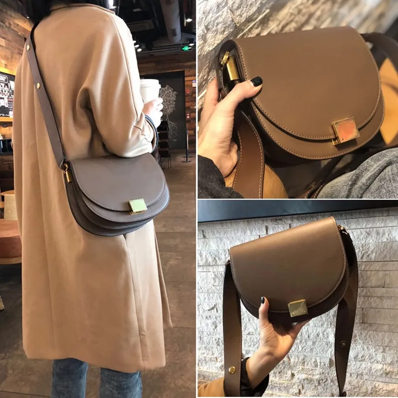 Cowhide Women's Bag New Fashion Horseshoe Buckle One-shoulder Diagonal Half-round Bag Retro Cowhide Broad Shoulder Saddle Bag
Cowhide Women's Bag New Fashion Horseshoe Buckle One-shoulder Diagonal Half-round Bag Retro Cowhide Broad Shoulder Saddle Bag