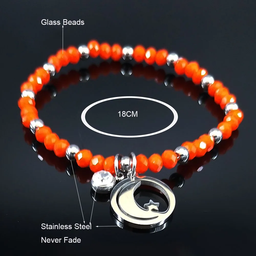2021 Jewish Star Moon Crystal Glass Bead Stainless Steel Bracelet Charm Women Silver Color Bracelet jewelry pulsera B18712
2021 Jewish Star Moon Crystal Glass Bead Stainless Steel Bracelet Charm Women Silver Color Bracelet jewelry pulsera B18712