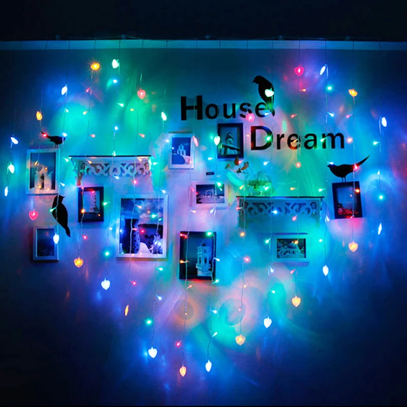 Heart-shaped LED Romantic Curtain Light Icicle 220V Fairy Lights Valentine's Day Party Christmas Holiday Wedding Decoration
Heart-shaped LED Romantic Curtain Light Icicle 220V Fairy Lights Valentine's Day Party Christmas Holiday Wedding Decoration
