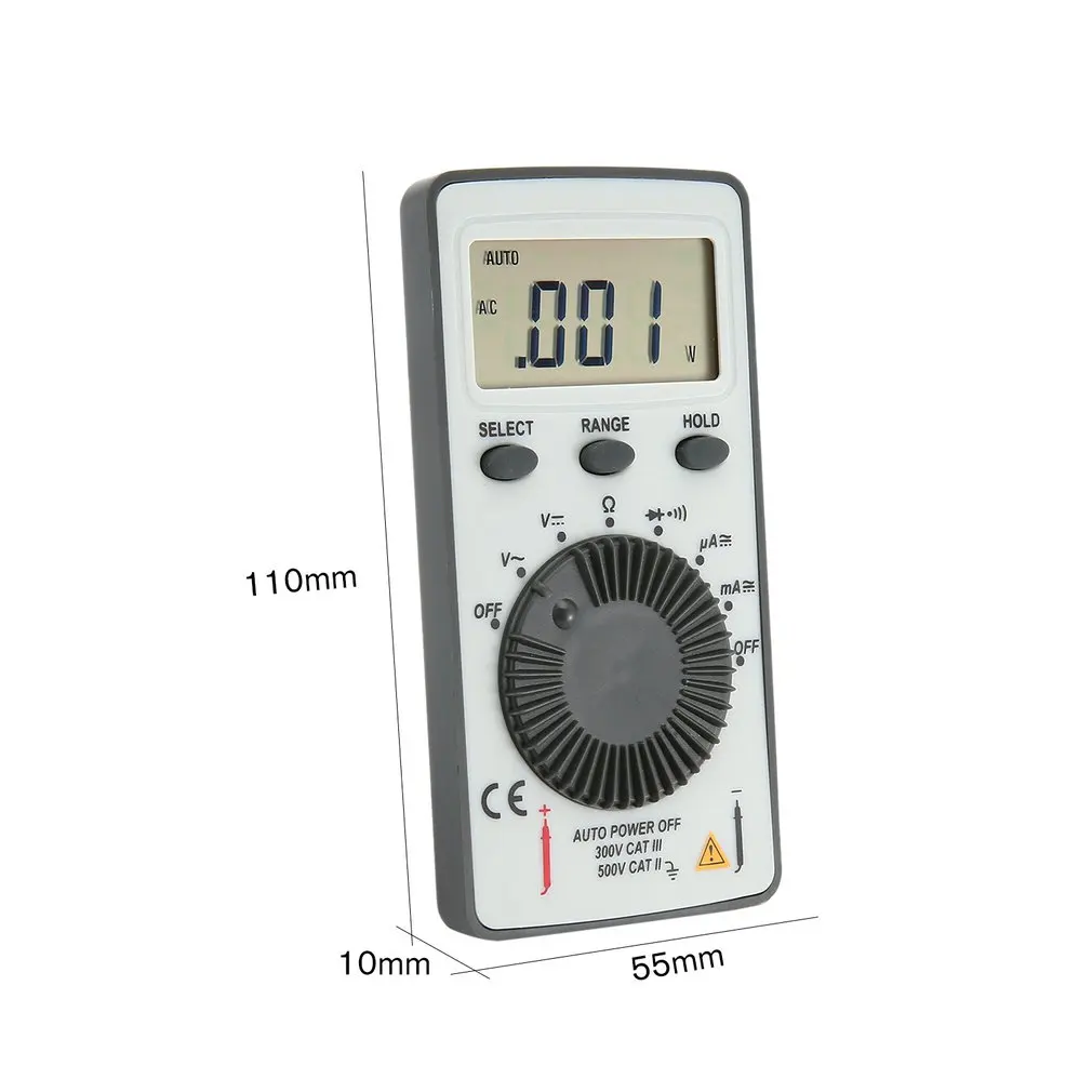 DT9210 1999 Counts Pocket Digital Multimeter AC/DC Voltage Ammeter Tester Resistor Diode Continuity Test Data Hold Auto Range
DT9210 1999 Counts Pocket Digital Multimeter AC/DC Voltage Ammeter Tester Resistor Diode Continuity Test Data Hold Auto Range