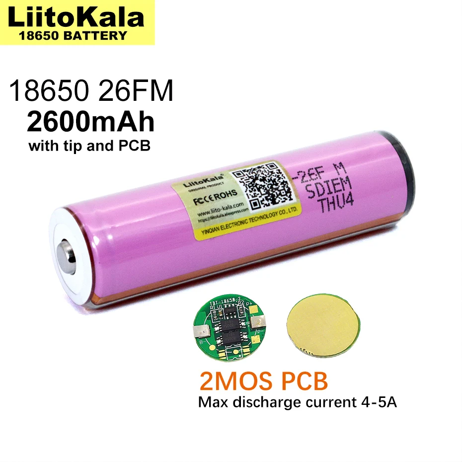 2023 1-12PCS Liitokala 3.7V/4.2V 18650 2600mAh ICR18650-26FM Rechargeable Lithium Battery PCB Protection Board for Flashlight
2023 1-12PCS Liitokala 3.7V/4.2V 18650 2600mAh ICR18650-26FM Rechargeable Lithium Battery PCB Protection Board for Flashlight