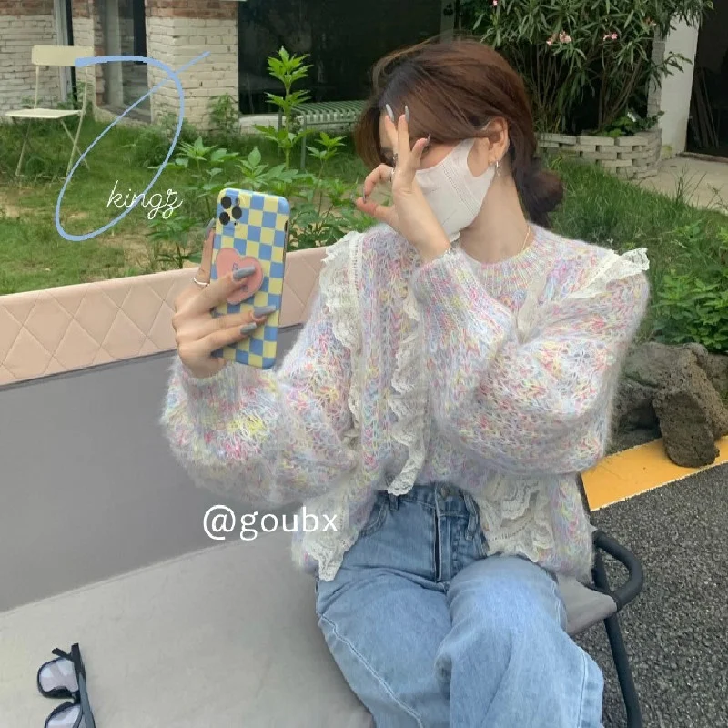 Lace Ruffled Long-Sleeved Pullover Women's Autumn 2021new Design Sense Loose and Top
Lace Ruffled Long-Sleeved Pullover Women's Autumn 2021new Design Sense Loose and Top