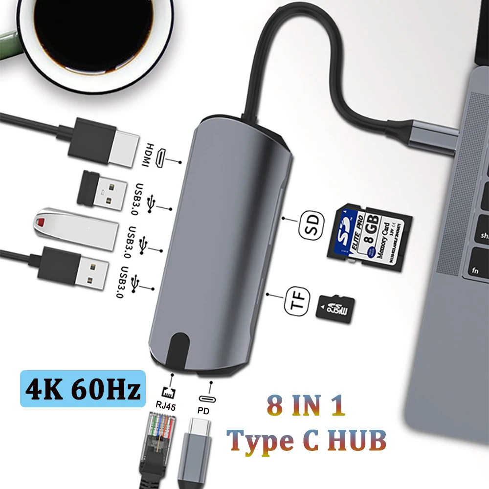 Type C Hub To 4K HDMI USB 3.0 SD Card Reader PD Fast Charge Support DELL HP Lenovo MacBook 8 in 1 USB C HUB Type C Dock Station
Type C Hub To 4K HDMI USB 3.0 SD Card Reader PD Fast Charge Support DELL HP Lenovo MacBook 8 in 1 USB C HUB Type C Dock Station