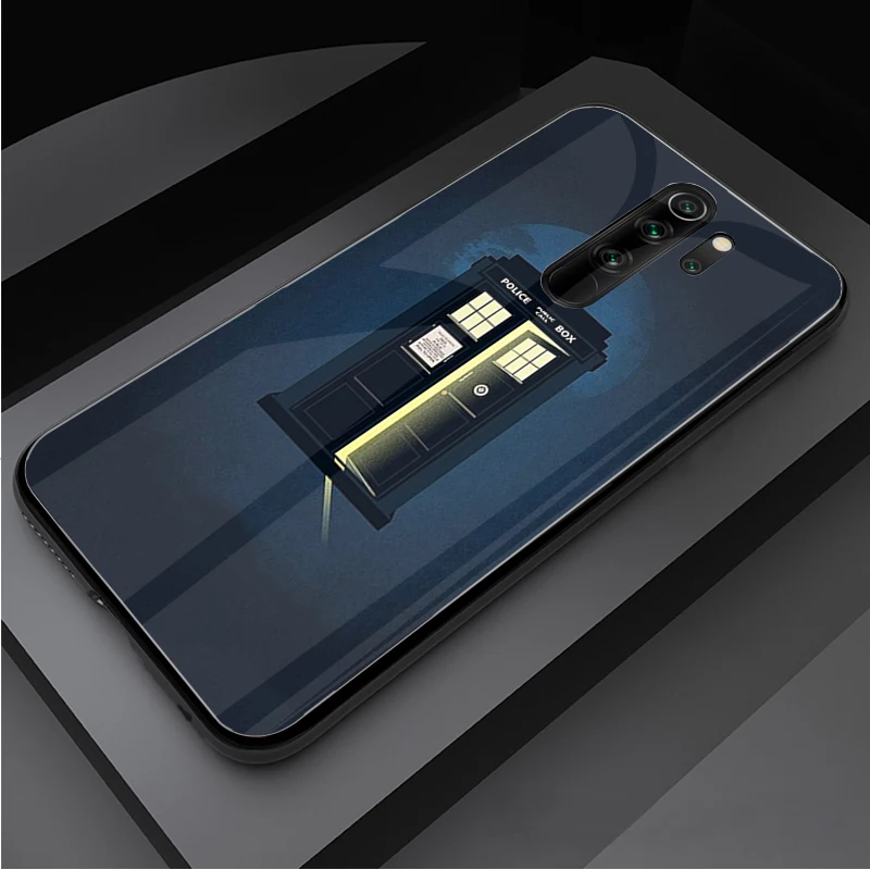 Полиция вызова Коробка Чехол из закаленного стекла для телефона Xiaomi Redmi Note 5 6 7 8 Pro