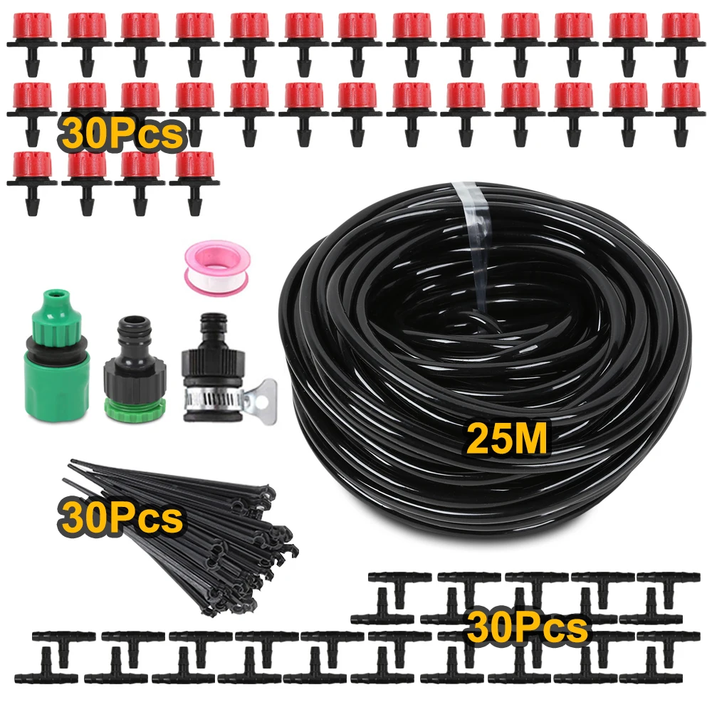 25M DIY Drip Irrigation System Kits Automatic Watering Irrigation System Kit Garden Hose Micro Drip Watering Kits Adjustable
25M DIY Drip Irrigation System Kits Automatic Watering Irrigation System Kit Garden Hose Micro Drip Watering Kits Adjustable