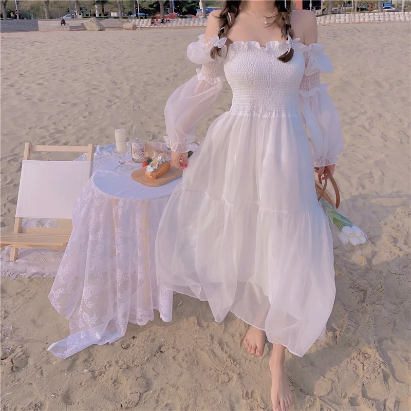 2021 Summer Elegant Casual Fairy Dress Female Beach One Piece Dress Korean Chiffon Lace French Vintage Midi Dess Women Chic
2021 Summer Elegant Casual Fairy Dress Female Beach One Piece Dress Korean Chiffon Lace French Vintage Midi Dess Women Chic