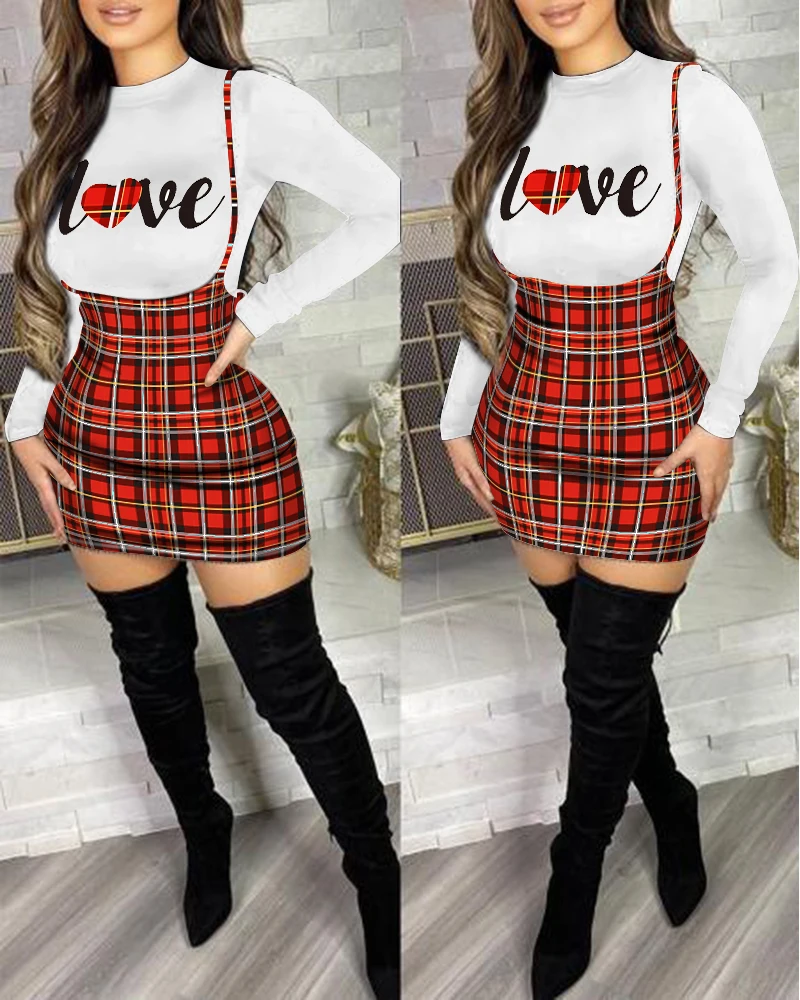 Women 2 Pcs Letter Print Skinny Blouse & Classic Plaid Skirt Set 2021 Femme Cut Out Back Top Sets traf Office Lady Clothing
Women 2 Pcs Letter Print Skinny Blouse & Classic Plaid Skirt Set 2021 Femme Cut Out Back Top Sets traf Office Lady Clothing
