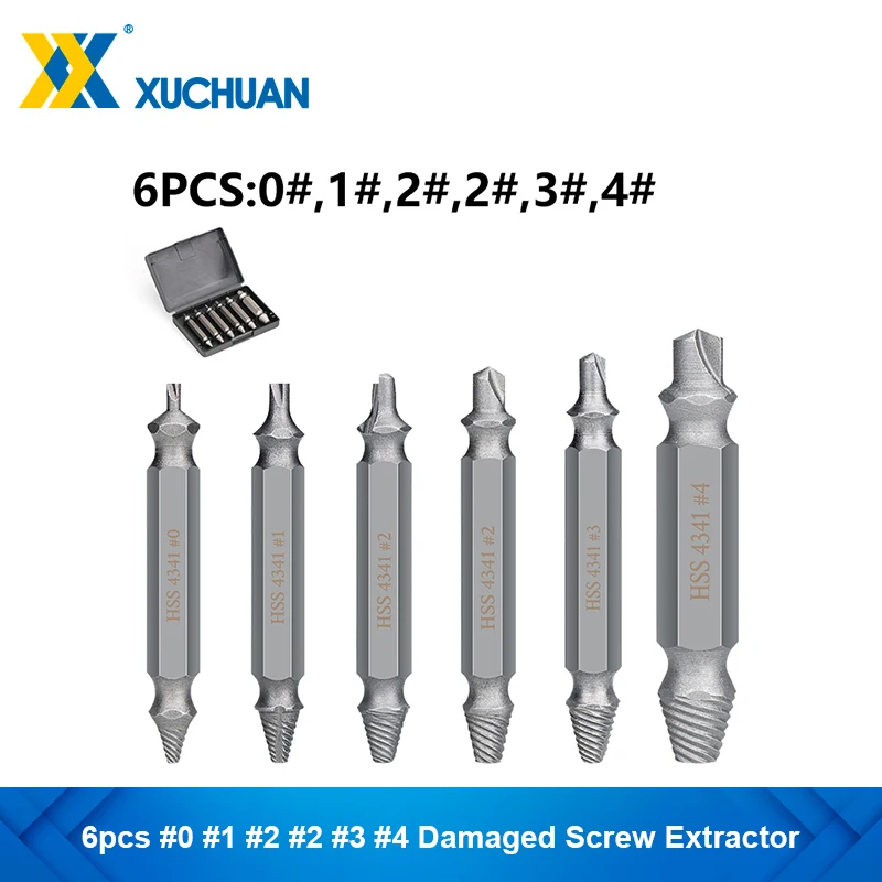 6pcs Damaged Screw Extractor Drill Bit Set HSS Stripped Screws Remover Broken Screw Bolt Remover Demolition Tools Drill Bit Set
6pcs Damaged Screw Extractor Drill Bit Set HSS Stripped Screws Remover Broken Screw Bolt Remover Demolition Tools Drill Bit Set