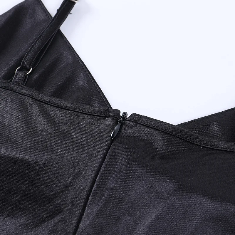 Gothic A-line Mini Dress Women Spaghetti Strap Grunge Harajuku High Waist Streetwear Party Dresses Club Vestidos Skull Zip Up 
Gothic A-line Mini Dress Women Spaghetti Strap Grunge Harajuku High Waist Streetwear Party Dresses Club Vestidos Skull Zip Up