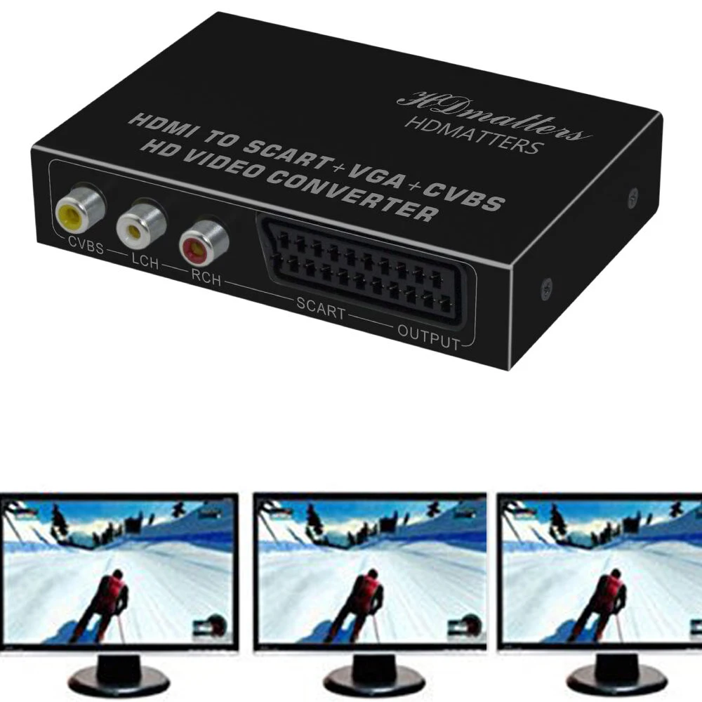 Переходник HDMI в Scart RCA VGA разветвитель + CVBS кабель-конвертер (Scart AV работает