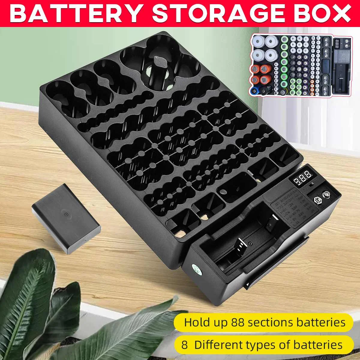 Portable Shockproof AA/AAA/C/D/9V 18650 Battery Storage Case Box Organizer Container Holder Extra Space for Battery Tester
Portable Shockproof AA/AAA/C/D/9V 18650 Battery Storage Case Box Organizer Container Holder Extra Space for Battery Tester