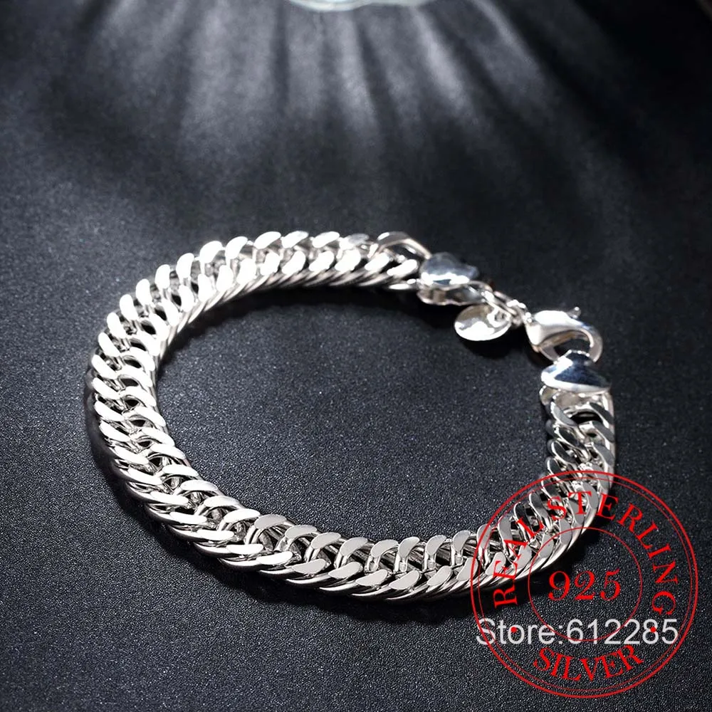 Men's Jewelry 10mm Wide 8'' Bracelet 925 Sterling Silver Charm Snake Chain Bracelet & Bangle Pulseiras de Prata
Men's Jewelry 10mm Wide 8'' Bracelet 925 Sterling Silver Charm Snake Chain Bracelet & Bangle Pulseiras de Prata