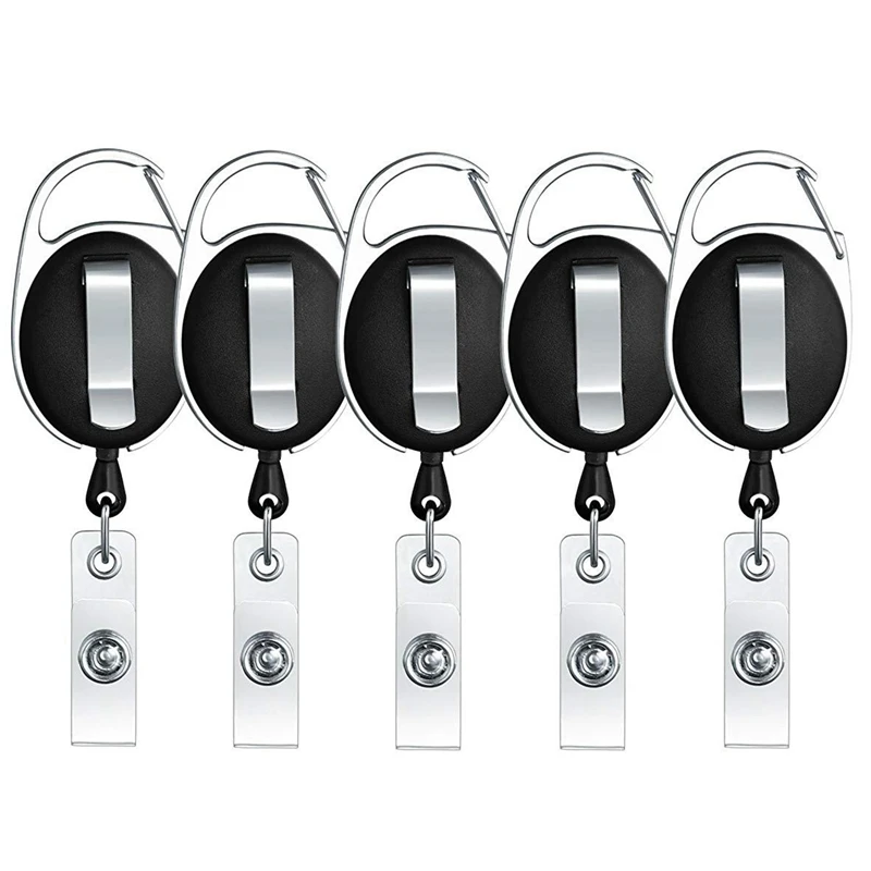 20 Packs of Retractable Badge Holders with Carabiner Reel Holder and Key Ring, Key Holder for ID Card, Black
20 Packs of Retractable Badge Holders with Carabiner Reel Holder and Key Ring, Key Holder for ID Card, Black