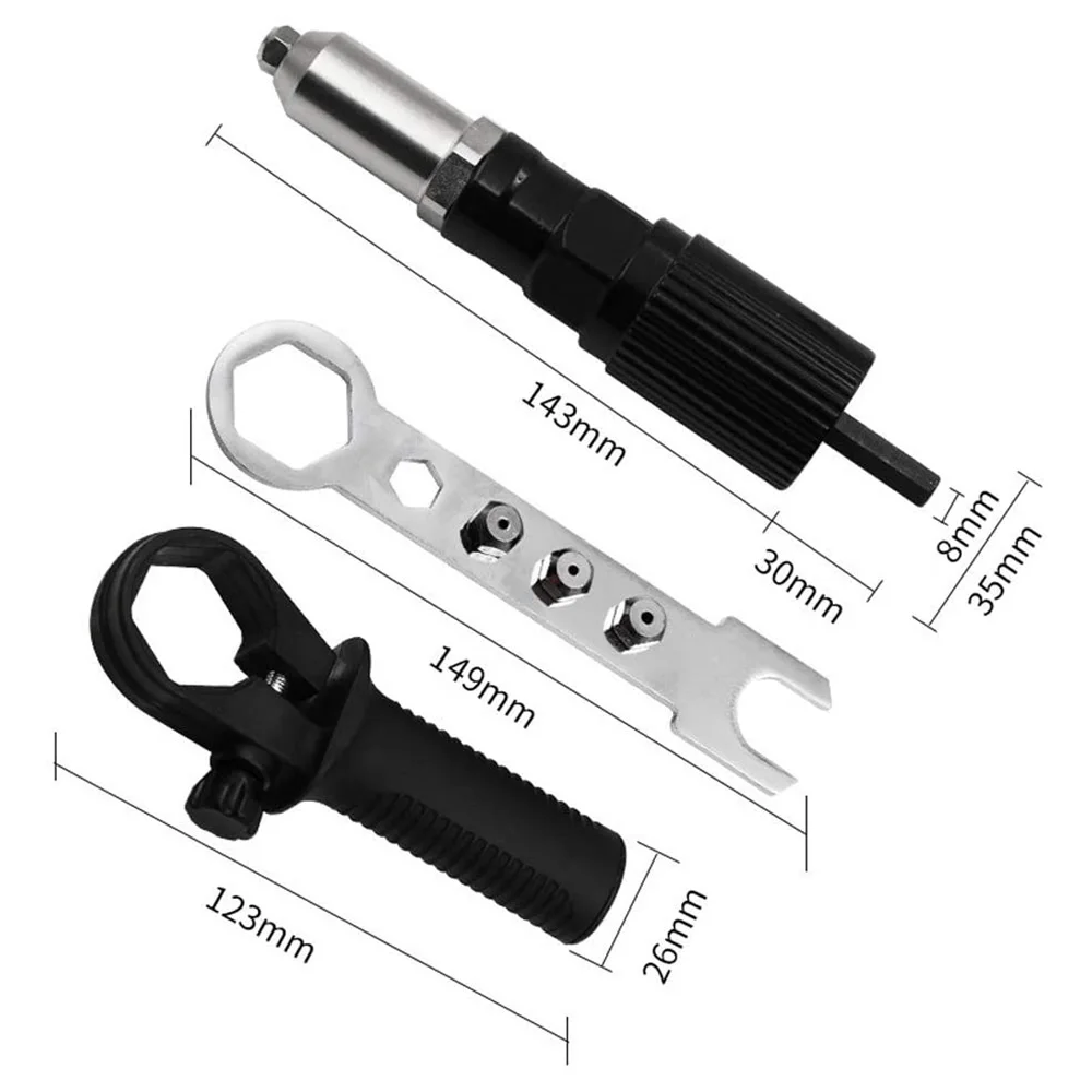 Electric Rivet Nut Gun Riveting Tool Cordless Riveting Drill Adaptor Insert Nut Riveting Drill Adapter 2.4mm-4.8mm Power Tools
Electric Rivet Nut Gun Riveting Tool Cordless Riveting Drill Adaptor Insert Nut Riveting Drill Adapter 2.4mm-4.8mm Power Tools