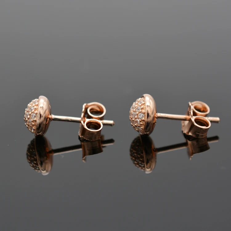 925 Sterling Silver New Style Rose Gold Elegant Shining Rhinestone Round Pave Zirconia Stud Earrings Temperament Woman Jewelry
925 Sterling Silver New Style Rose Gold Elegant Shining Rhinestone Round Pave Zirconia Stud Earrings Temperament Woman Jewelry