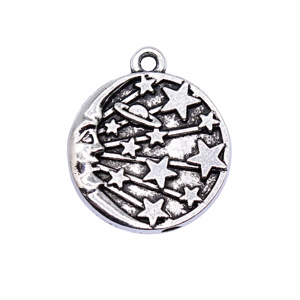 Tristana 10pcs 19x19mm Antique Silver Color Round Moon Stars Charms Pendant For Jewelry Making DIY Jewelry Findings
Tristana 10pcs 19x19mm Antique Silver Color Round Moon Stars Charms Pendant For Jewelry Making DIY Jewelry Findings