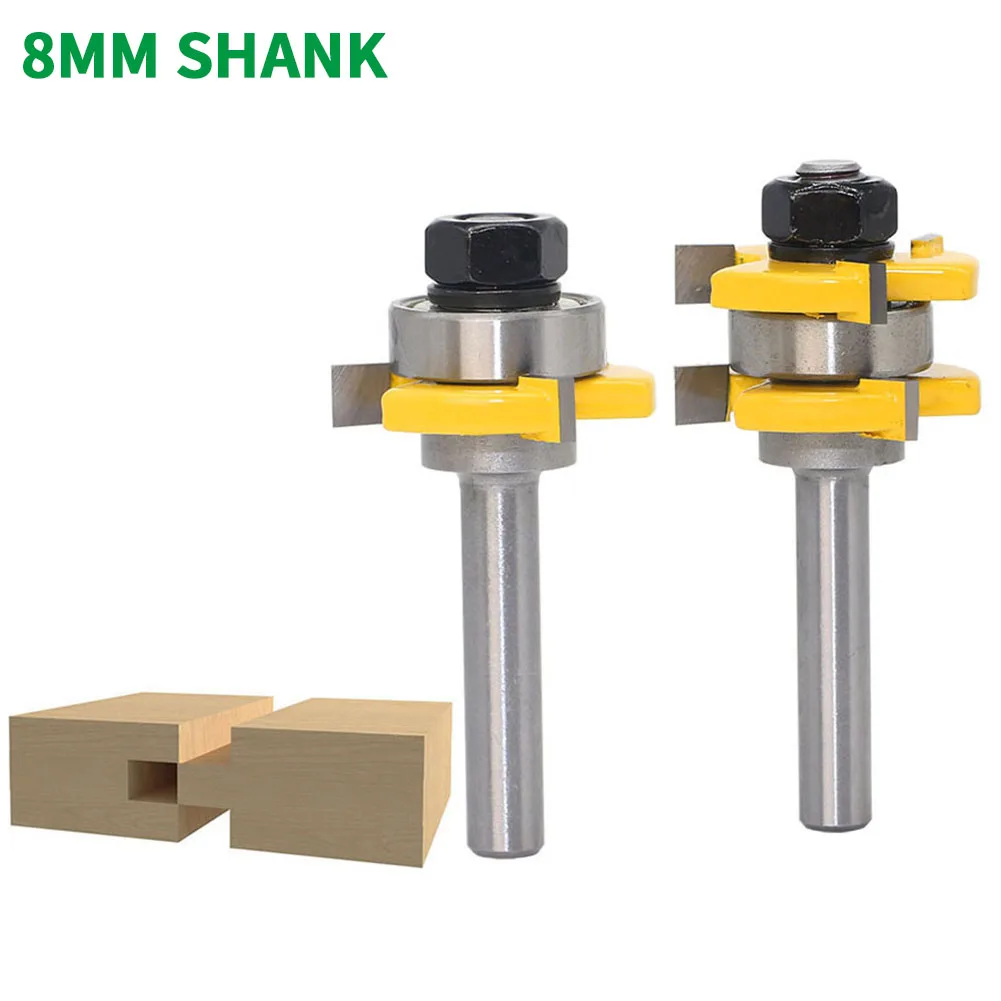2PC/Set 8MM Shank Milling Cutter Wood Carving Tongue & Groove Joint Assembly Router Bit Set 3/4" Stock T-Slot Wood Cutting Tool
2PC/Set 8MM Shank Milling Cutter Wood Carving Tongue & Groove Joint Assembly Router Bit Set 3/4" Stock T-Slot Wood Cutting Tool
