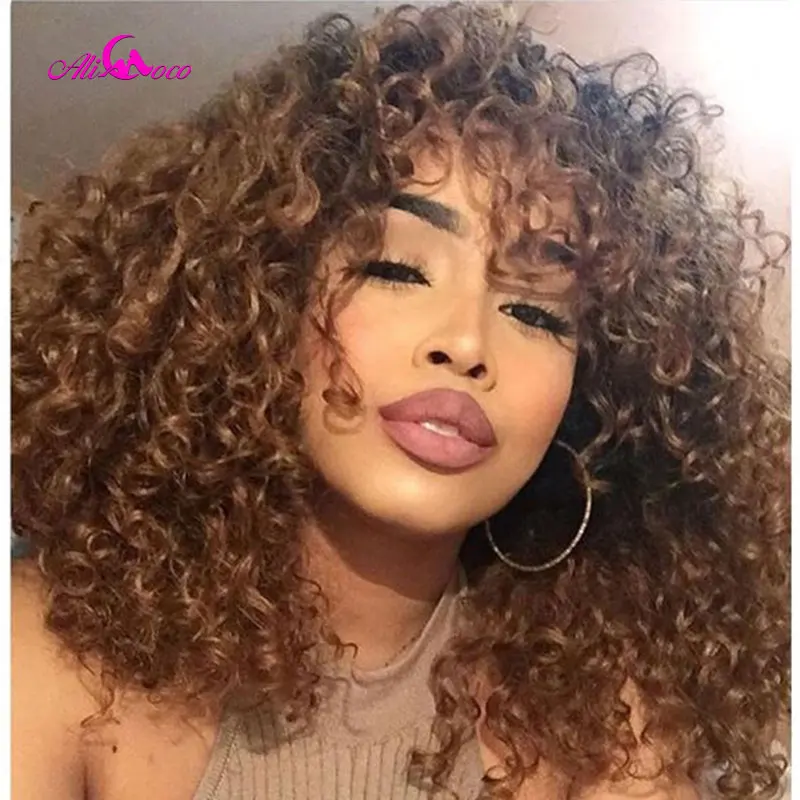 Color 4 Afro Kinky Curly Wig Human Hair Wigs For Black Women Honey Blonde Colored Bob Wig With Bang Full Machine Made Wigs
Color 4 Afro Kinky Curly Wig Human Hair Wigs For Black Women Honey Blonde Colored Bob Wig With Bang Full Machine Made Wigs