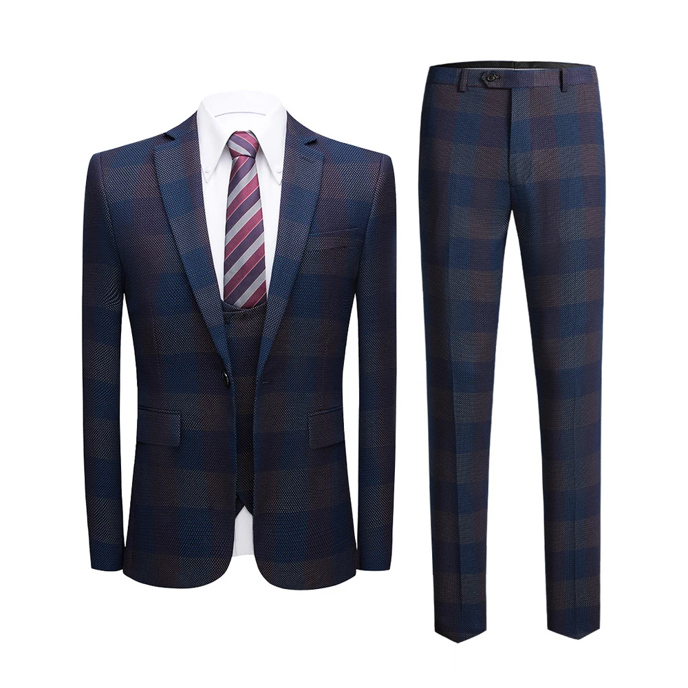 Wedding Suits 3 Piece Costume Homme Mariage Plaid Slim Fit Man Tuxedo Groom Wear Mens Blazer Pants Vest Bruiloft Mannen Pakken
Wedding Suits 3 Piece Costume Homme Mariage Plaid Slim Fit Man Tuxedo Groom Wear Mens Blazer Pants Vest Bruiloft Mannen Pakken
