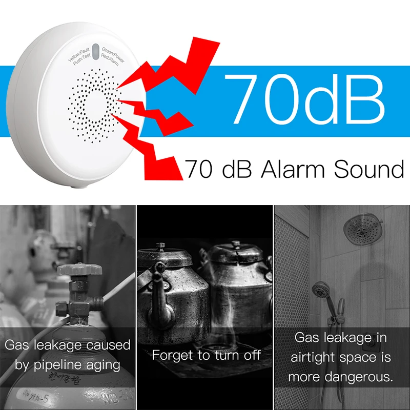 Tuya ZigBee Smart Gas Leakage Detector Combustible Sensor sound light alarms Tuya/Smart Life App Remote Control
Tuya ZigBee Smart Gas Leakage Detector Combustible Sensor sound light alarms Tuya/Smart Life App Remote Control