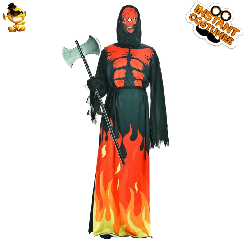 Grim Reaper Cosplay Devil Purim Costumes Death Of God Adult Men Halloween Party Role Play Reaper Fire Man Clothes
Grim Reaper Cosplay Devil Purim Costumes Death Of God Adult Men Halloween Party Role Play Reaper Fire Man Clothes