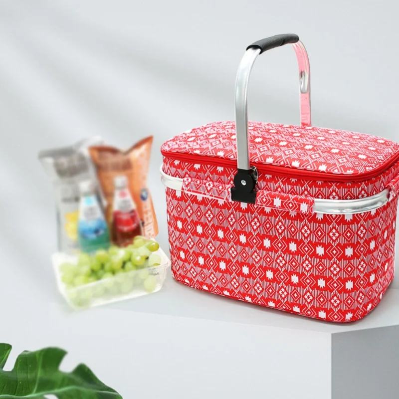25L Outdoor Picnic Insulated Cooler Bag with Foldable Aluminum Handle Collapsible Waterproof Zippered Tote Basket Bag
25L Outdoor Picnic Insulated Cooler Bag with Foldable Aluminum Handle Collapsible Waterproof Zippered Tote Basket Bag