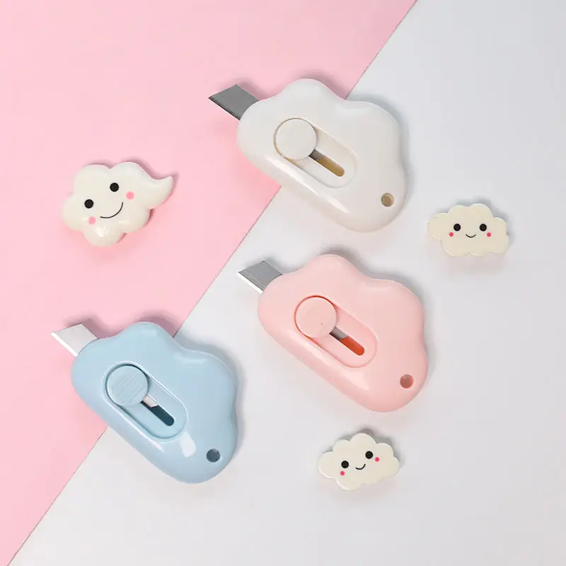 Mini Portable Utility Knife Cute Cloud Candy Color Wallpaper Letter Box Paper Cutter Knife Office Supplies Cutting Paper Tools
Mini Portable Utility Knife Cute Cloud Candy Color Wallpaper Letter Box Paper Cutter Knife Office Supplies Cutting Paper Tools